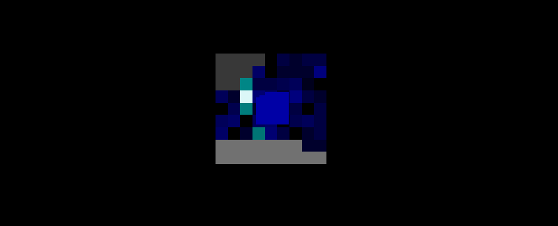 crunched blue pixels
