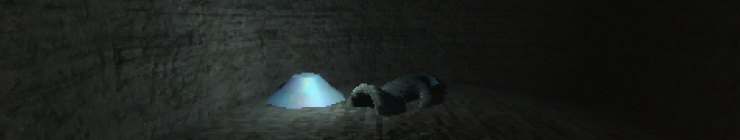 a worm next to a glowing blue light