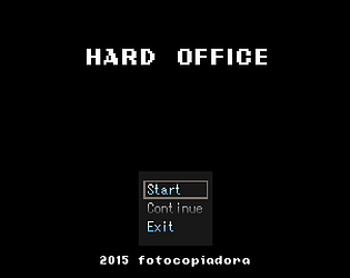 an rpgmaker title screen that reads HARD OFFICE