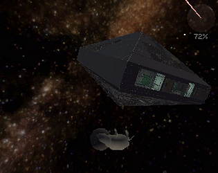 a mouse floating in space next to a space station