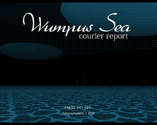 a wide blue sea with the text wumpus sea courier report
