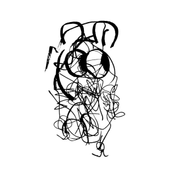 An abstract mouse head lacking a nose or mouth, with large eyes that look to the right. Violent scribbles both thin and thick are overlaid upon the mouse, some suggestive of a circular nose and double-u shaped mouth. the image is of square dimensions.