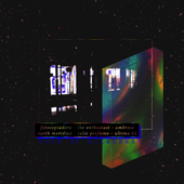 window reflections in a colorful starry sky
